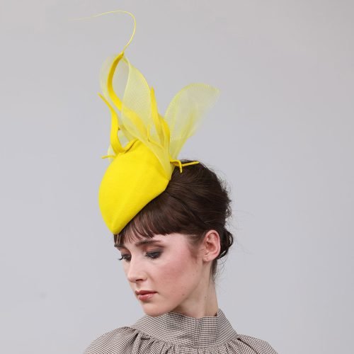 Shop-Acid Yellow Structured Hat 02 | Wendy Louise Designs | Millinery